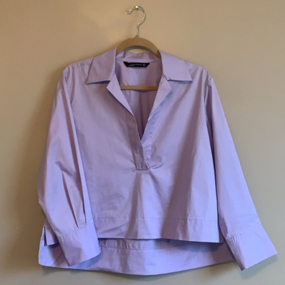 Zara Lavender Collared Top